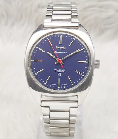 HMT Kohinoor - 17 Jewels Blue Dial Para Shock Handwinding Watch