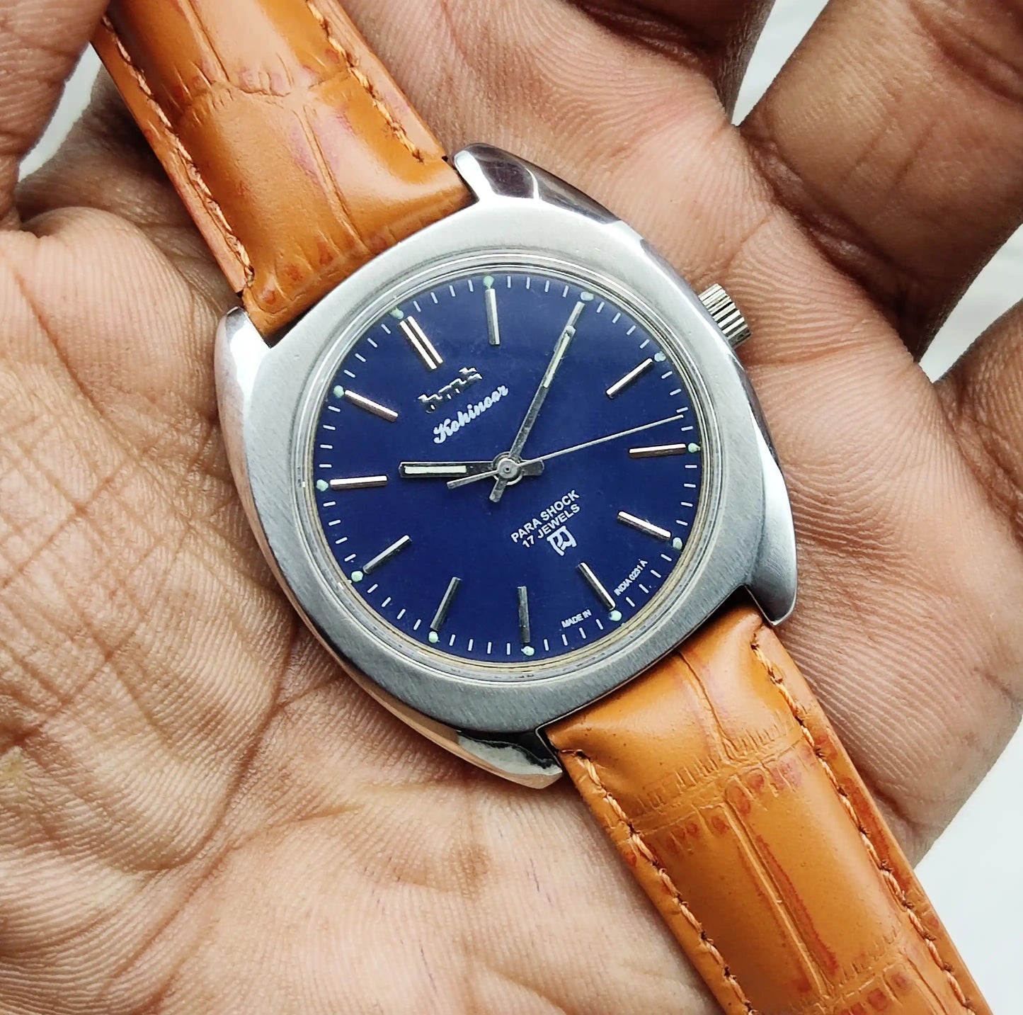 HMT Kohinoor - 17 Jewels Blue Dial With Stick Indices Handwinding Watch