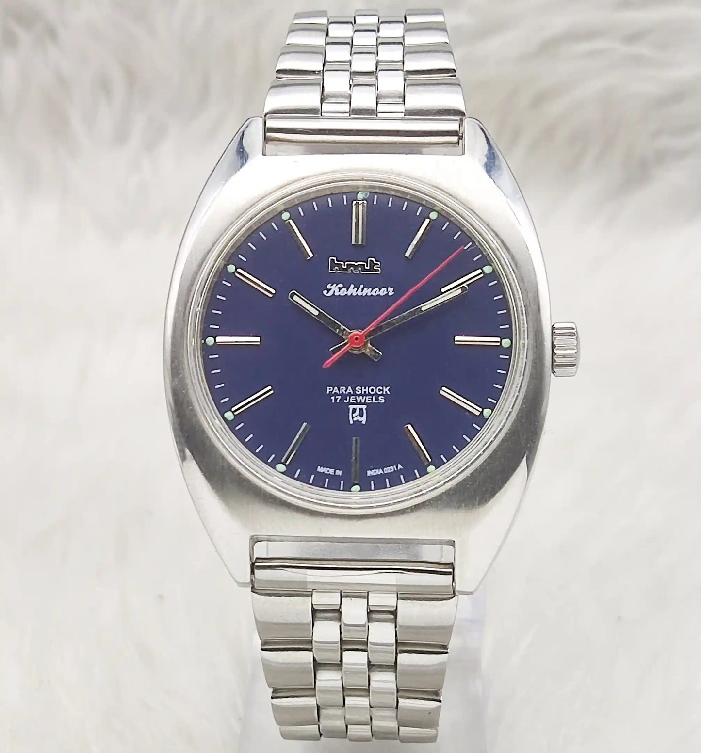 HMT Kohinoor - 17 Jewels Blue Dial With Stick Indices Handwinding Watch