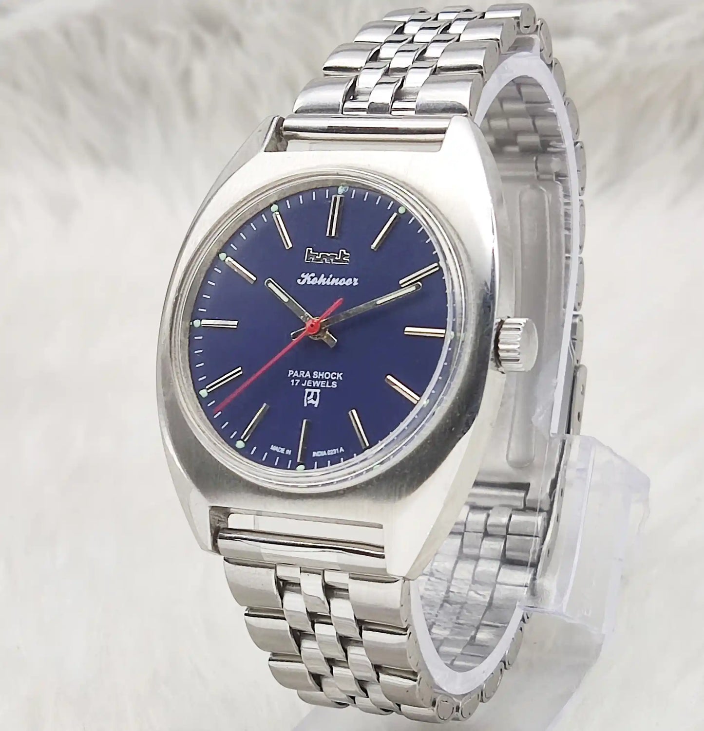 HMT Kohinoor - 17 Jewels Blue Dial With Stick Indices Handwinding Watch
