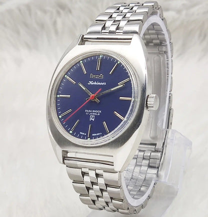 HMT Kohinoor - 17 Jewels Blue Dial With Stick Indices Handwinding Watch