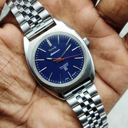 HMT Kohinoor - 17 Jewels Blue Dial With Stick Indices Handwinding Watch