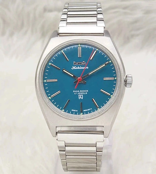 HMT Kohinoor Handwinding Watch - 17 Jewels Peacock Green Dial
