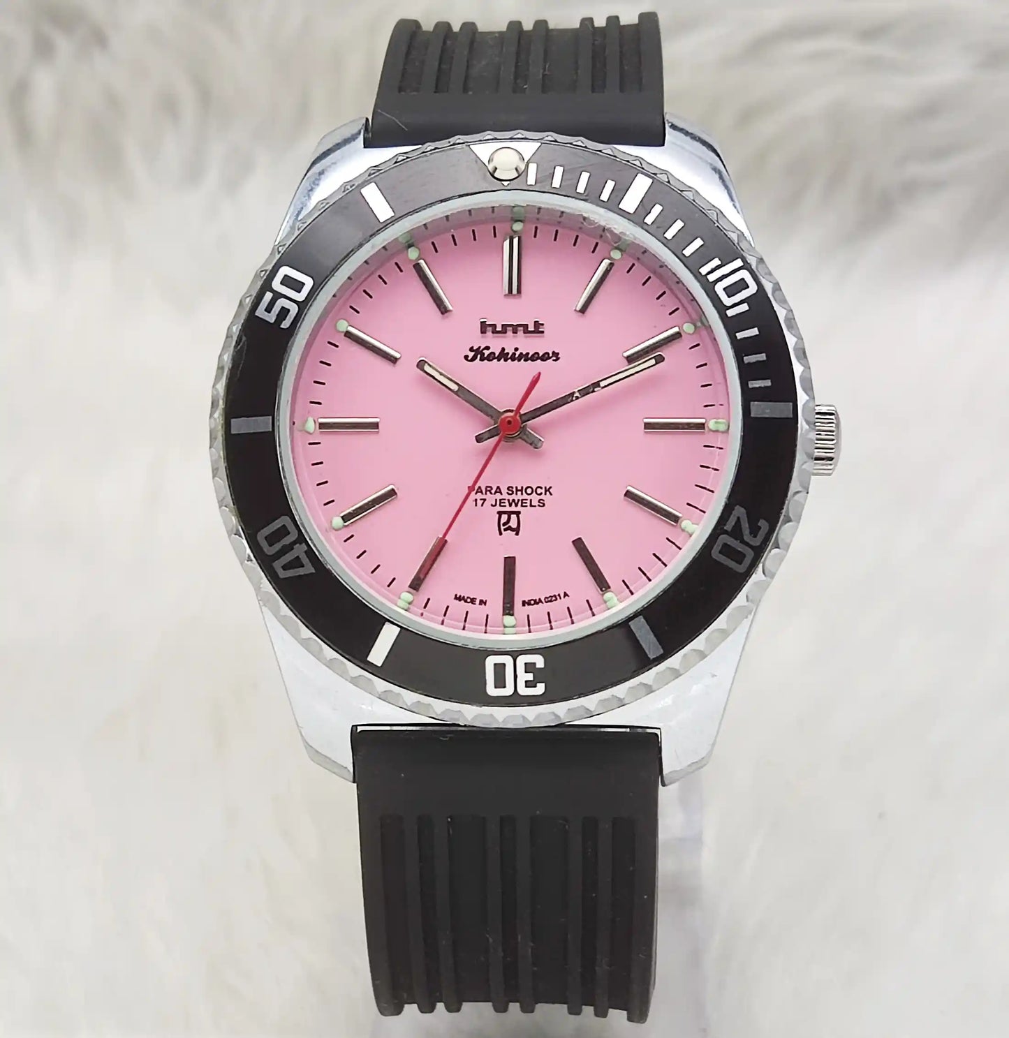 HMT Kohinoor - 17 Jewels Pink Dial With Stick Indices Handwinding Watch 0231