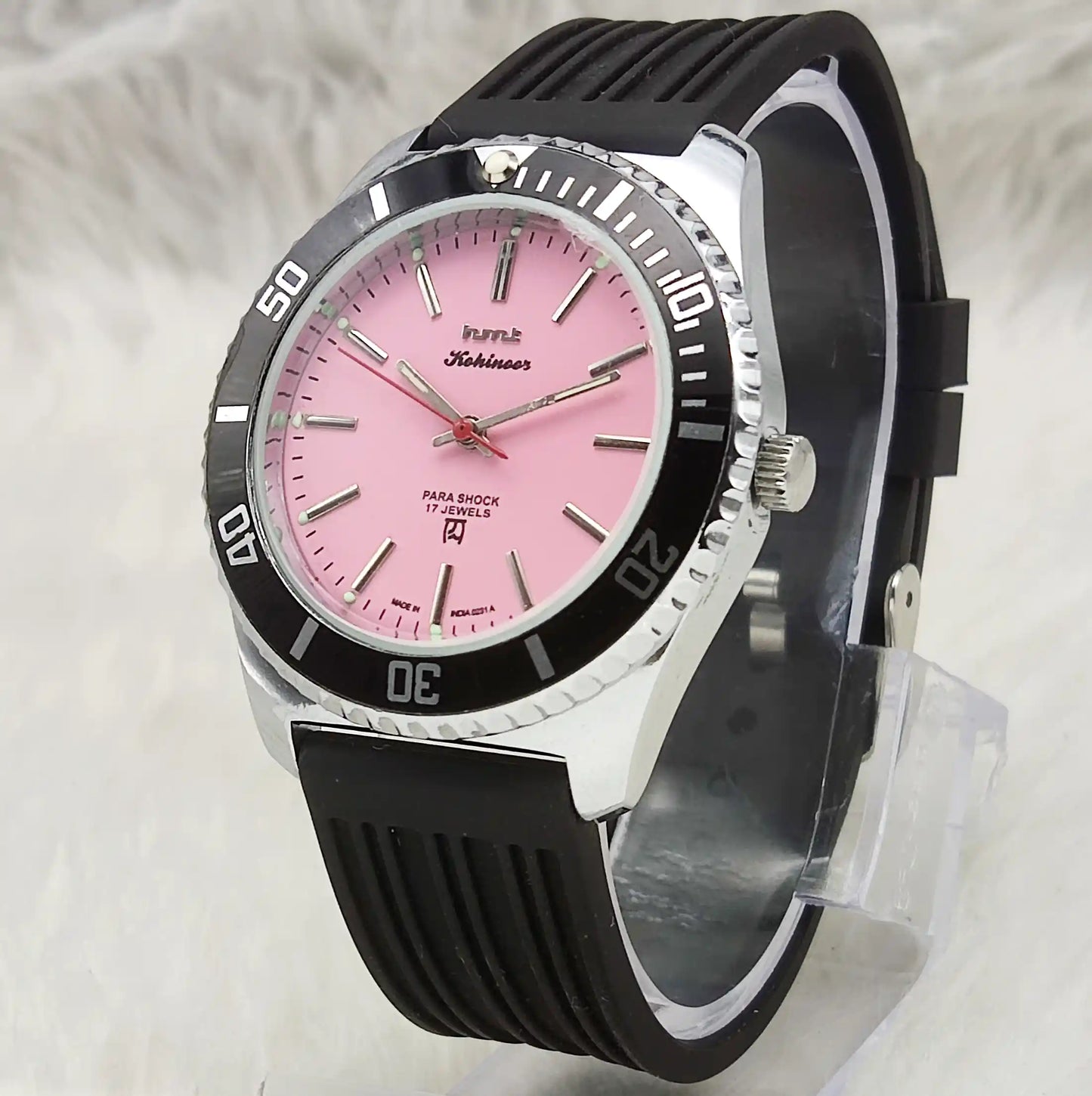 HMT Kohinoor - 17 Jewels Pink Dial With Stick Indices Handwinding Watch 0231