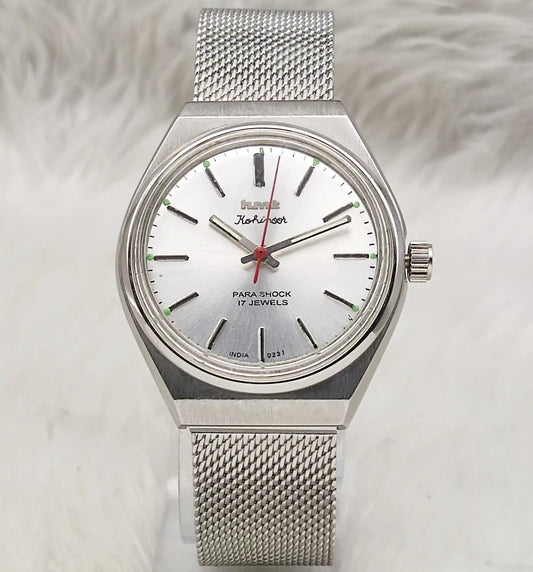 HMT Kohinoor - 17 Jewels Silver Dial With Stick Indices Handwinding Watch