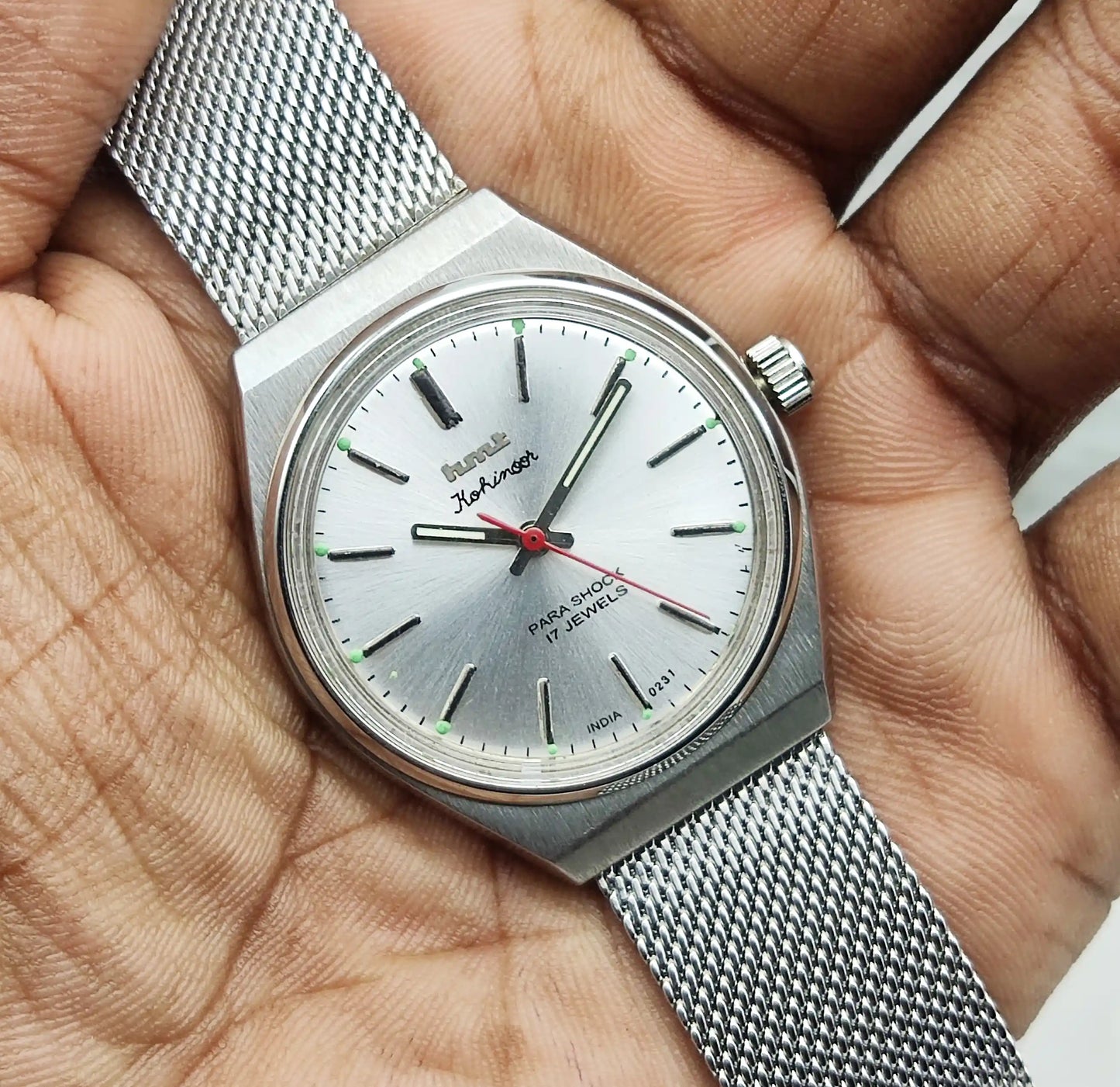 HMT Kohinoor - 17 Jewels Silver Dial With Stick Indices Handwinding Watch