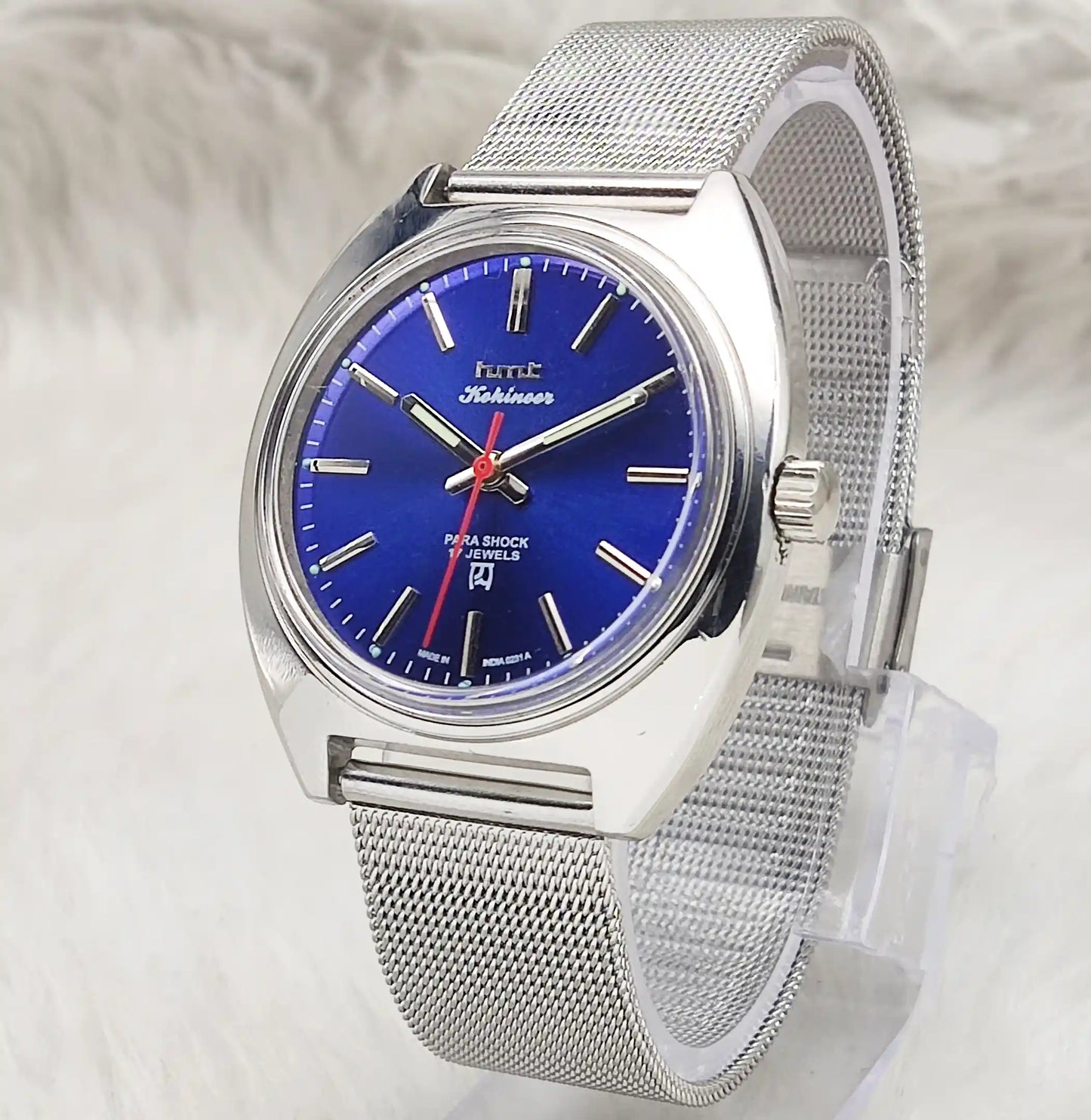 HMT Kohinoor 17 Jewels Blue Dial Men's Watch Handwinding