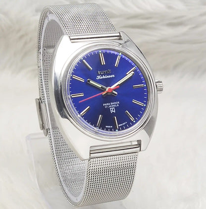 HMT Kohinoor 17 Jewels Blue Dial Men's Watch Handwinding