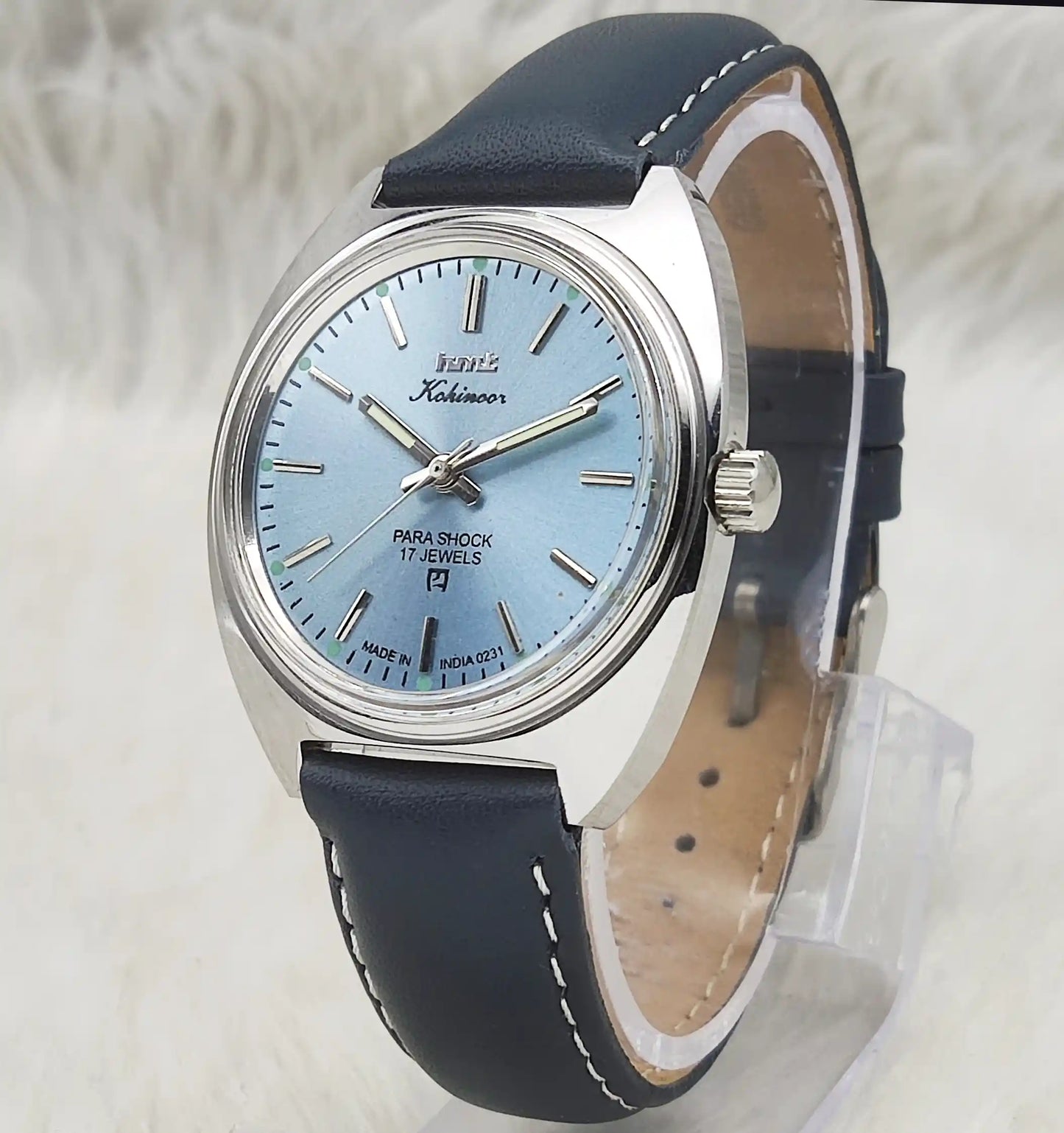 HMT Kohinoor 17 Jewels Tiffany Dial Handwinding Watch Transparent Back
