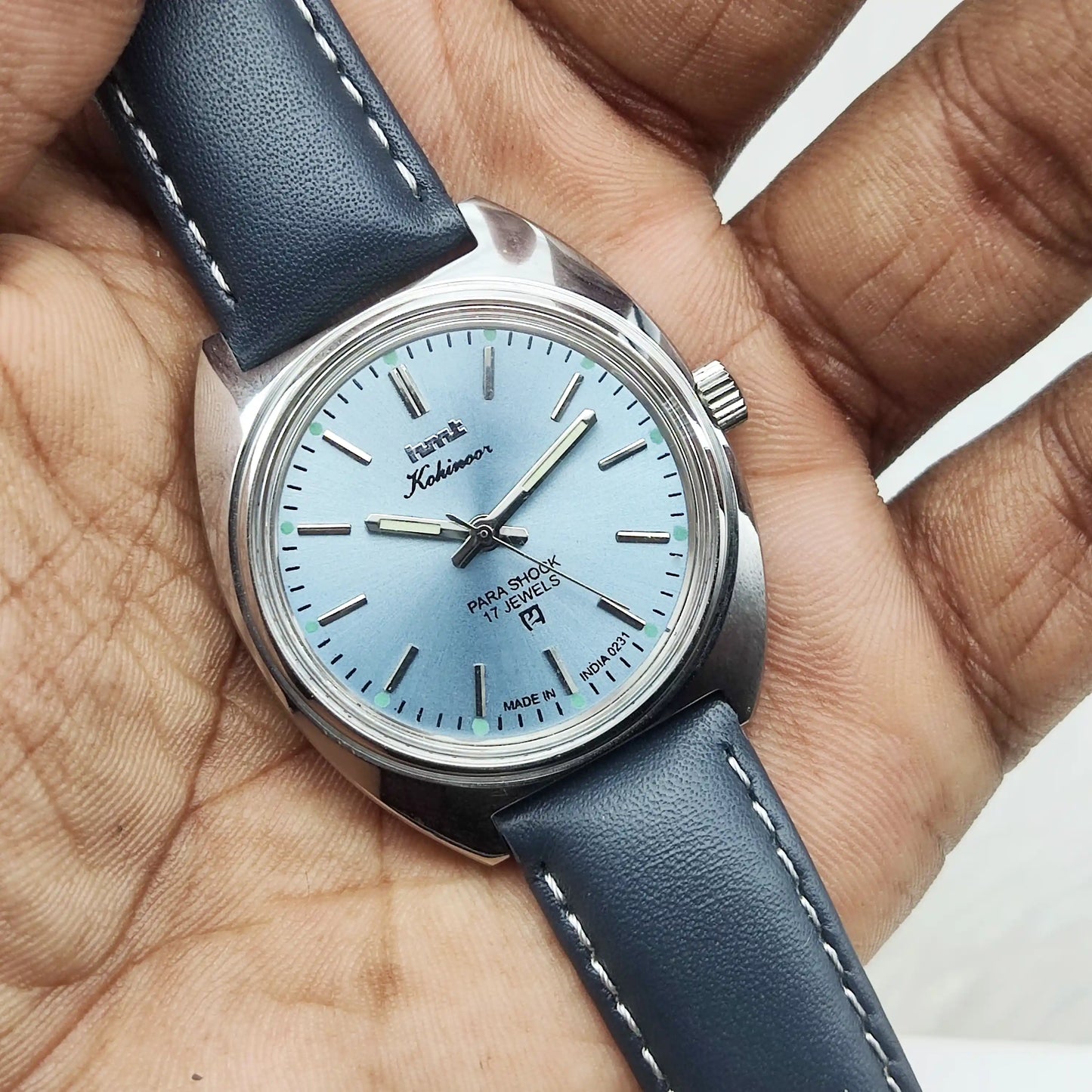 HMT Kohinoor 17 Jewels Tiffany Dial Handwinding Watch Transparent Back