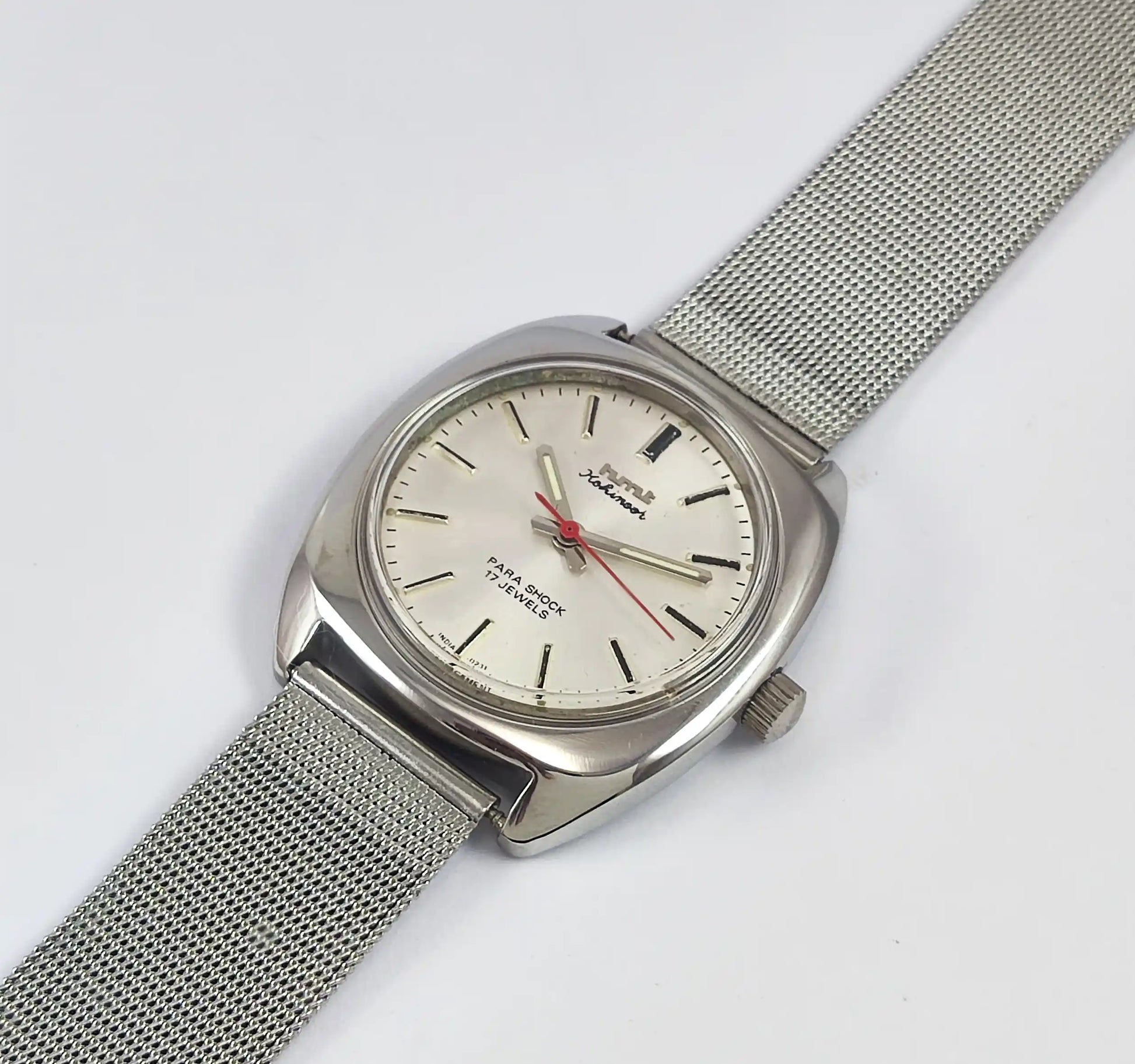 HMT Kohinoor 17 Jewels Para Shock 17 Jewels Silver Dial Watch - Discover-Diamonds