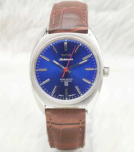 HMT Kohinoor 17 Jewels Para Shock Blue Dial Men's Watch
