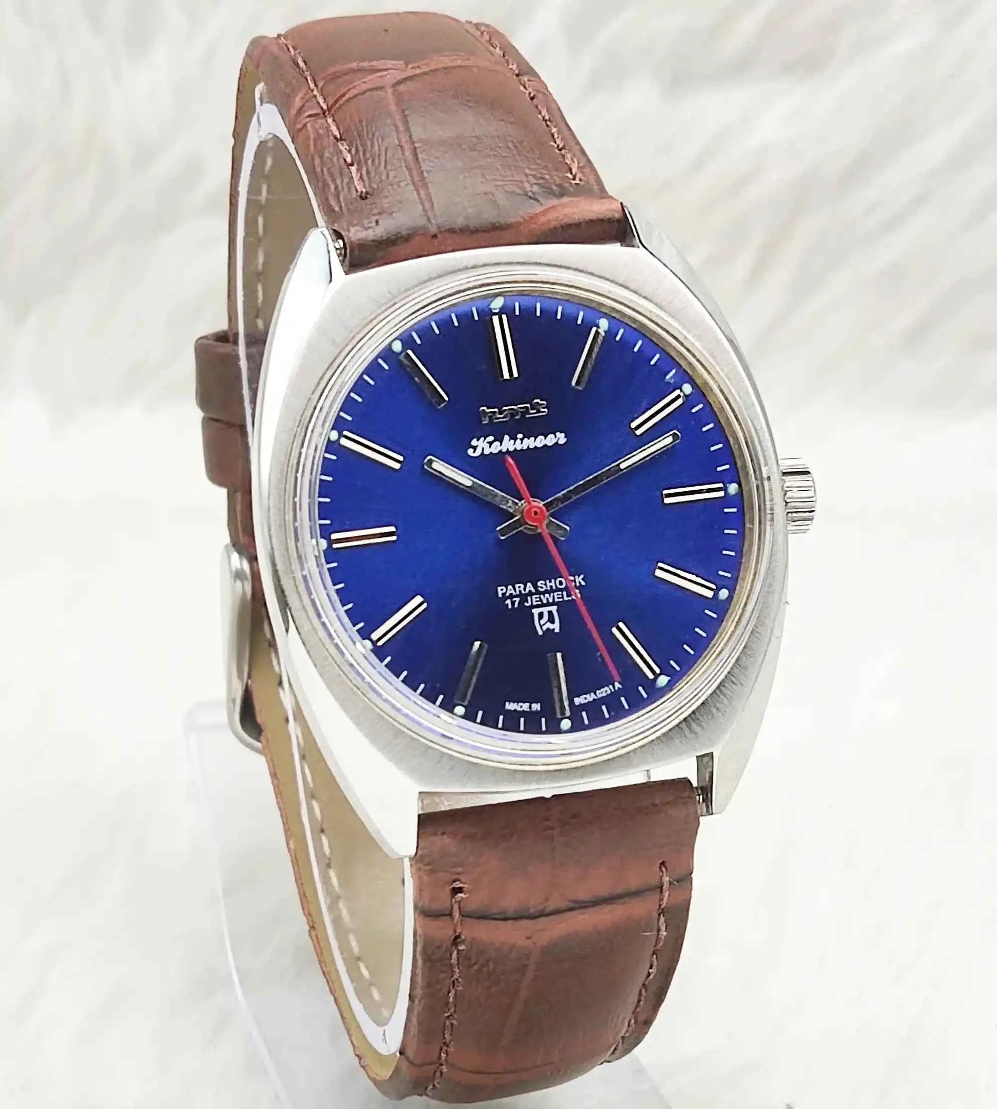 HMT Kohinoor 17 Jewels Para Shock Blue Dial Men's Watch