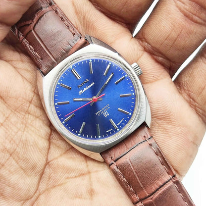 HMT Kohinoor 17 Jewels Para Shock Blue Dial Men's Watch