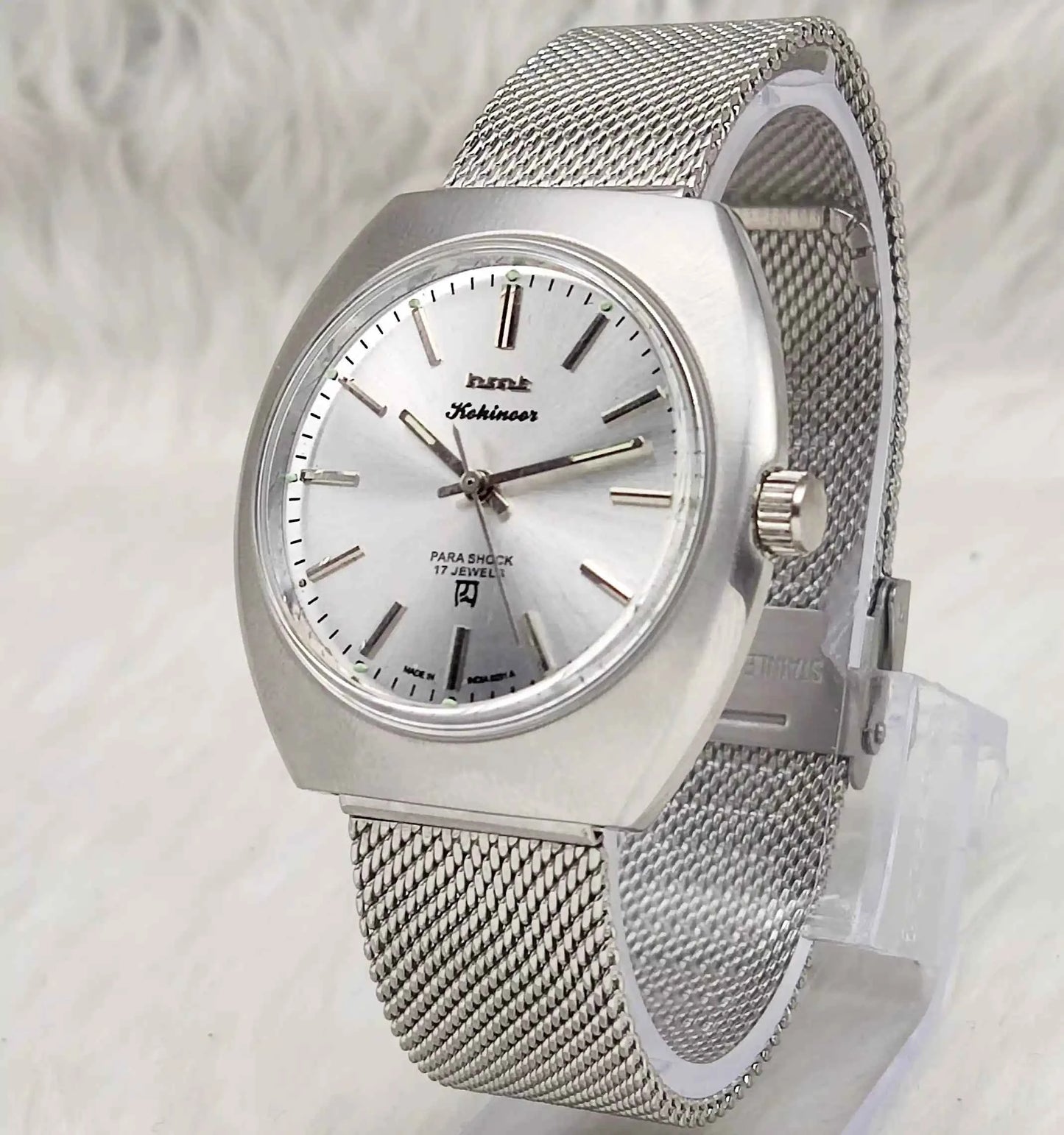 HMT Kohinoor 17 Jewels Stick Indices Silver Dial Mechanical Handwinding Men's Watch