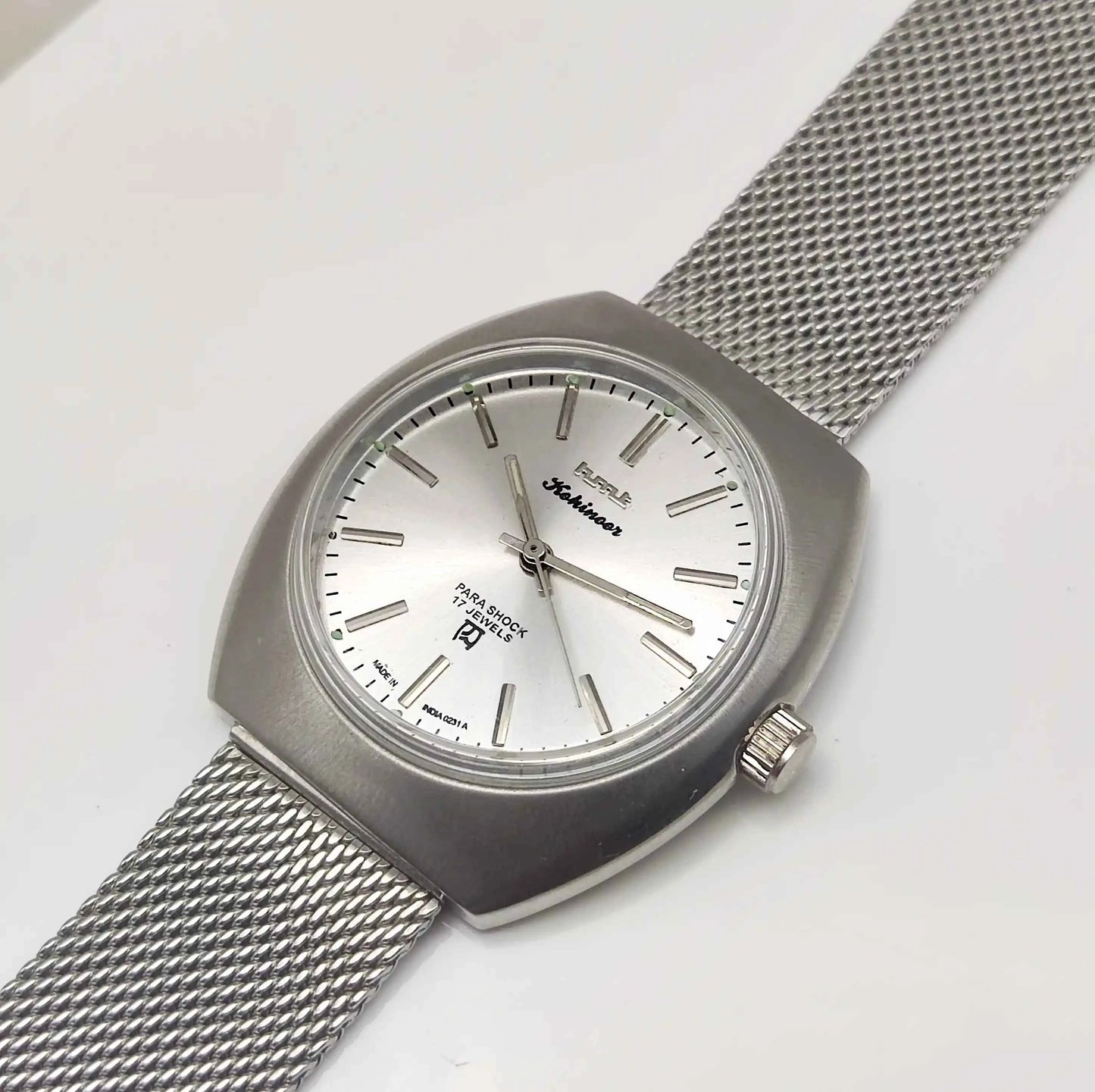 HMT Kohinoor 17 Jewels Stick Indices Silver Dial Mechanical Handwinding Men's Watch