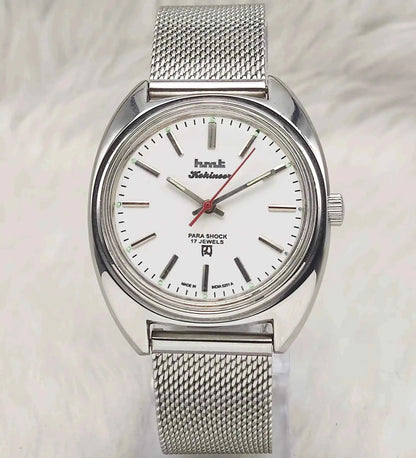 HMT Kohinoor Mechanical Watch with 17 Jewels, Stick Indices, Peacock Green Dial, Handwinding Movement for Men