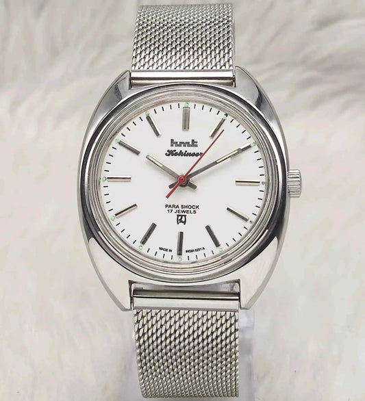 HMT Kohinoor Mechanical Watch with 17 Jewels, Stick Indices, Peacock Green Dial, Handwinding Movement for Men