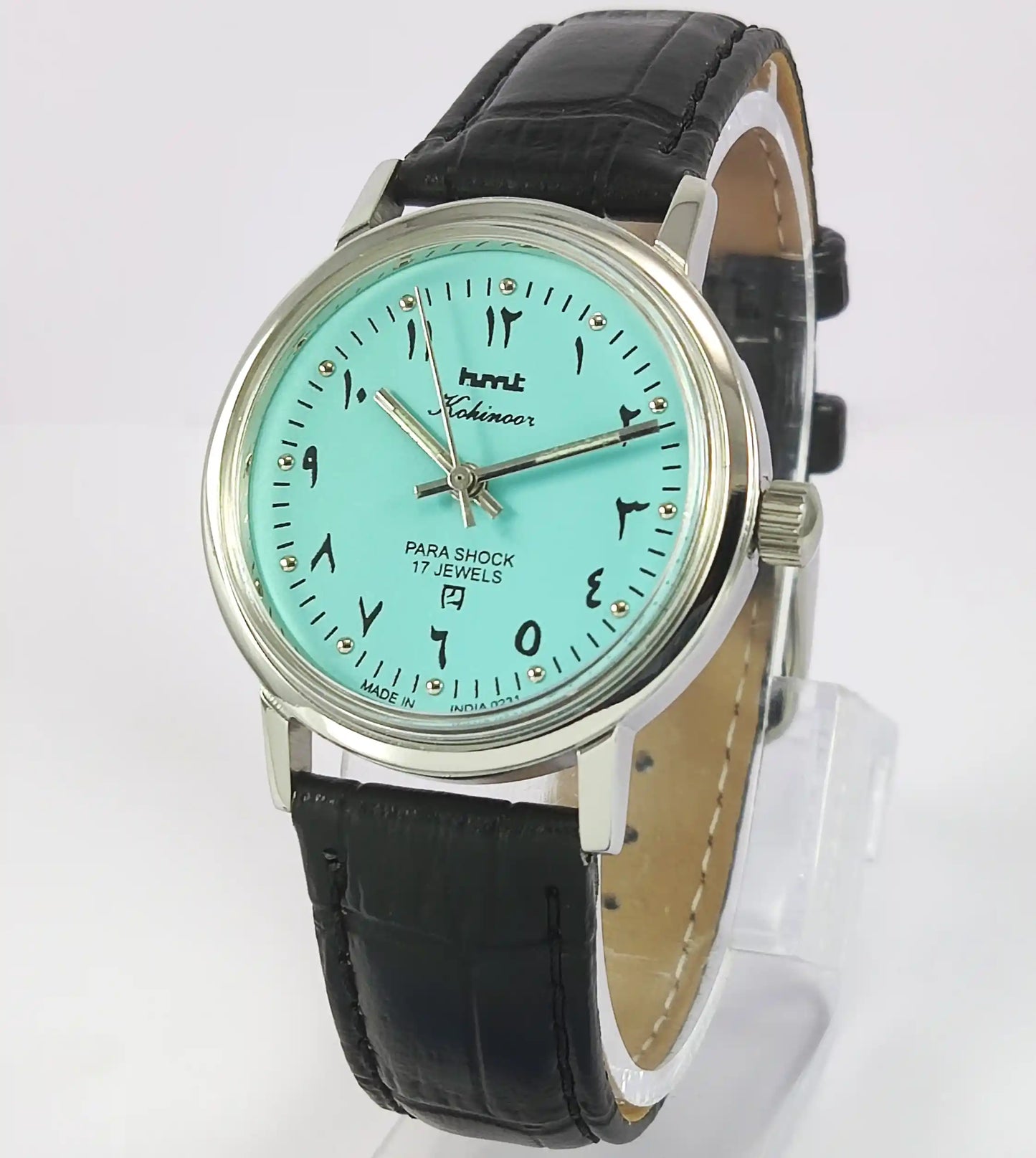 HMT Kohinoor Arabic 17 Jewels Turquoise Dial Handwinding Men's Watch - Discover-Diamonds