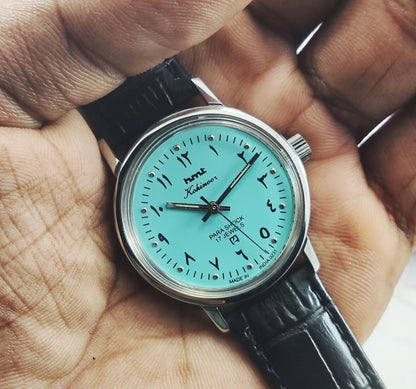 HMT Kohinoor Arabic 17 Jewels Turquoise Dial Handwinding Men's Watch - Discover-Diamonds