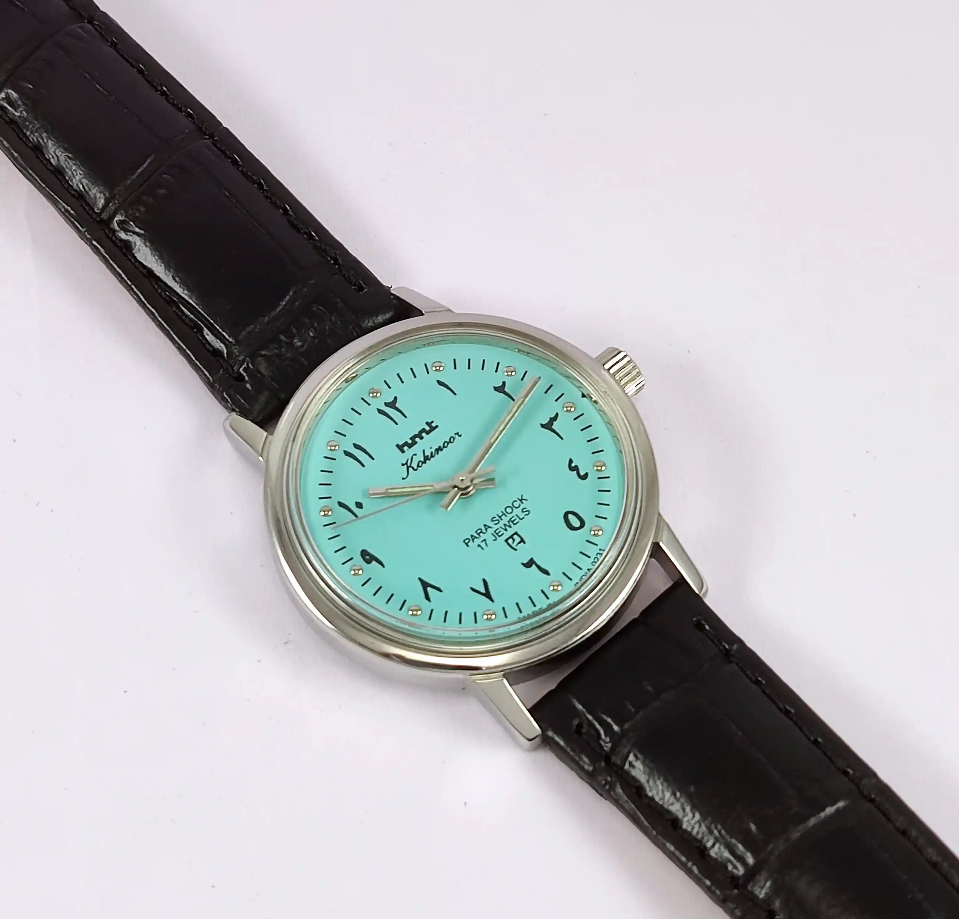 HMT Kohinoor Arabic 17 Jewels Turquoise Dial Handwinding Men's Watch - Discover-Diamonds