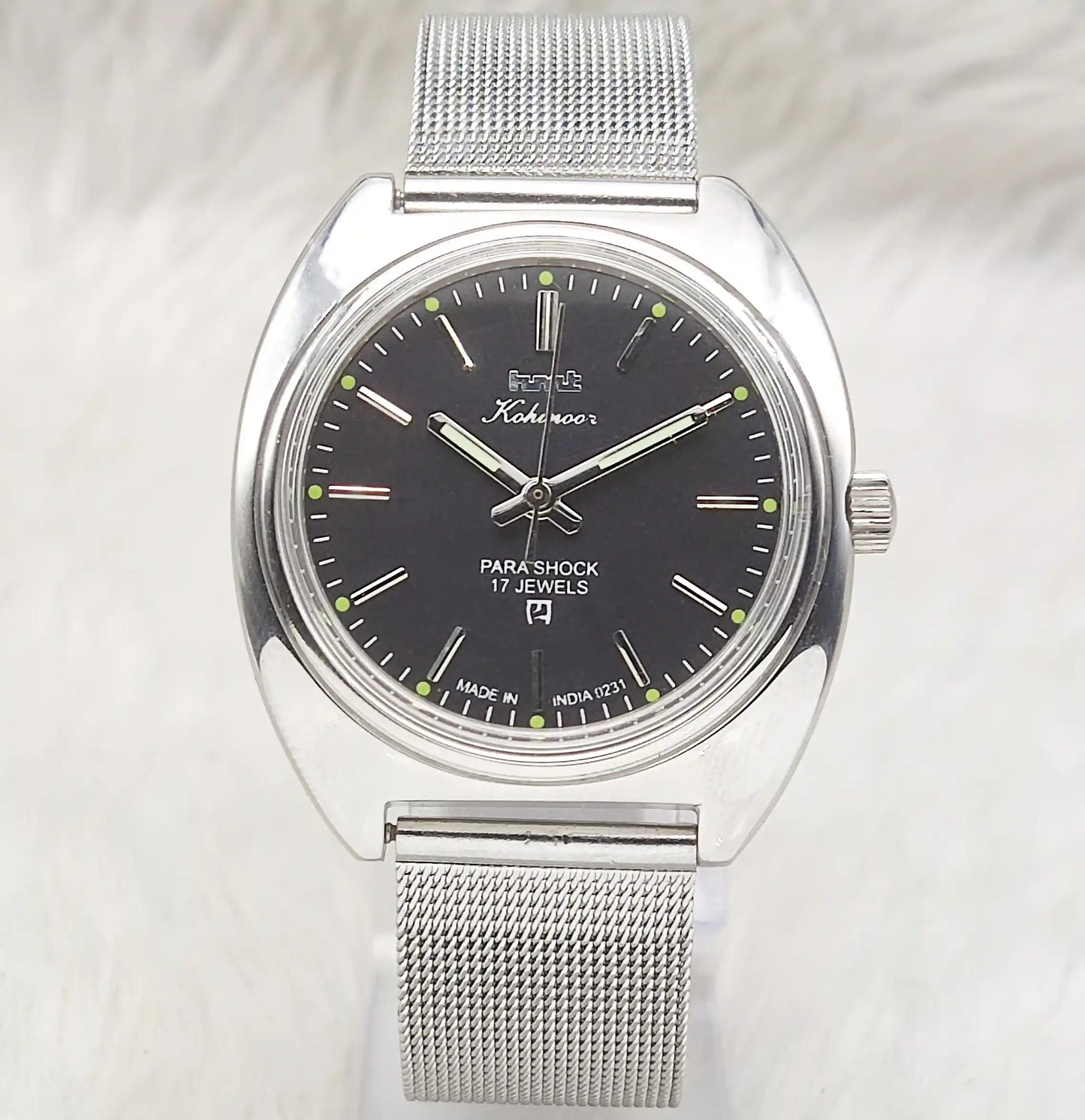 HMT Kohinoor Black Dial 17 Jewels Stick Indices Watch
