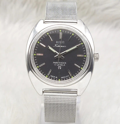 HMT Kohinoor Black Dial 17 Jewels Stick Indices Watch