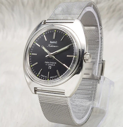 HMT Kohinoor Black Dial 17 Jewels Stick Indices Watch