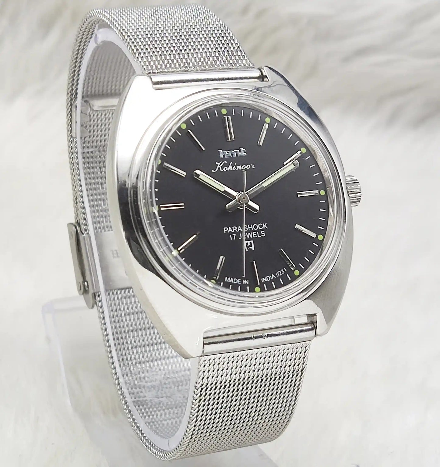 HMT Kohinoor Black Dial 17 Jewels Stick Indices Watch