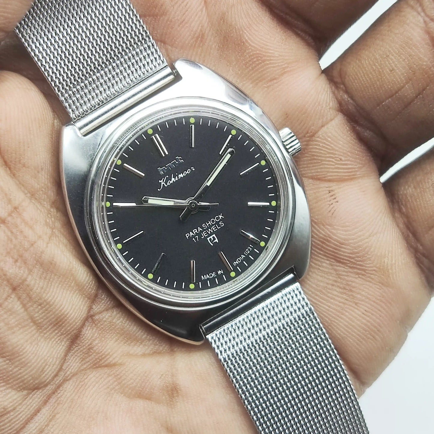 HMT Kohinoor Black Dial 17 Jewels Stick Indices Watch