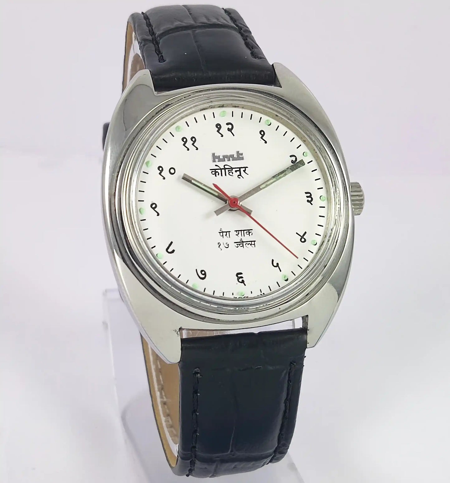 HMT Kohinoor Devanagari Font White Dial 17 Jewels Para Shock