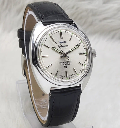 HMT Kohinoor Gray Dial 17 Jewels Para Shock Stick Indices Watch