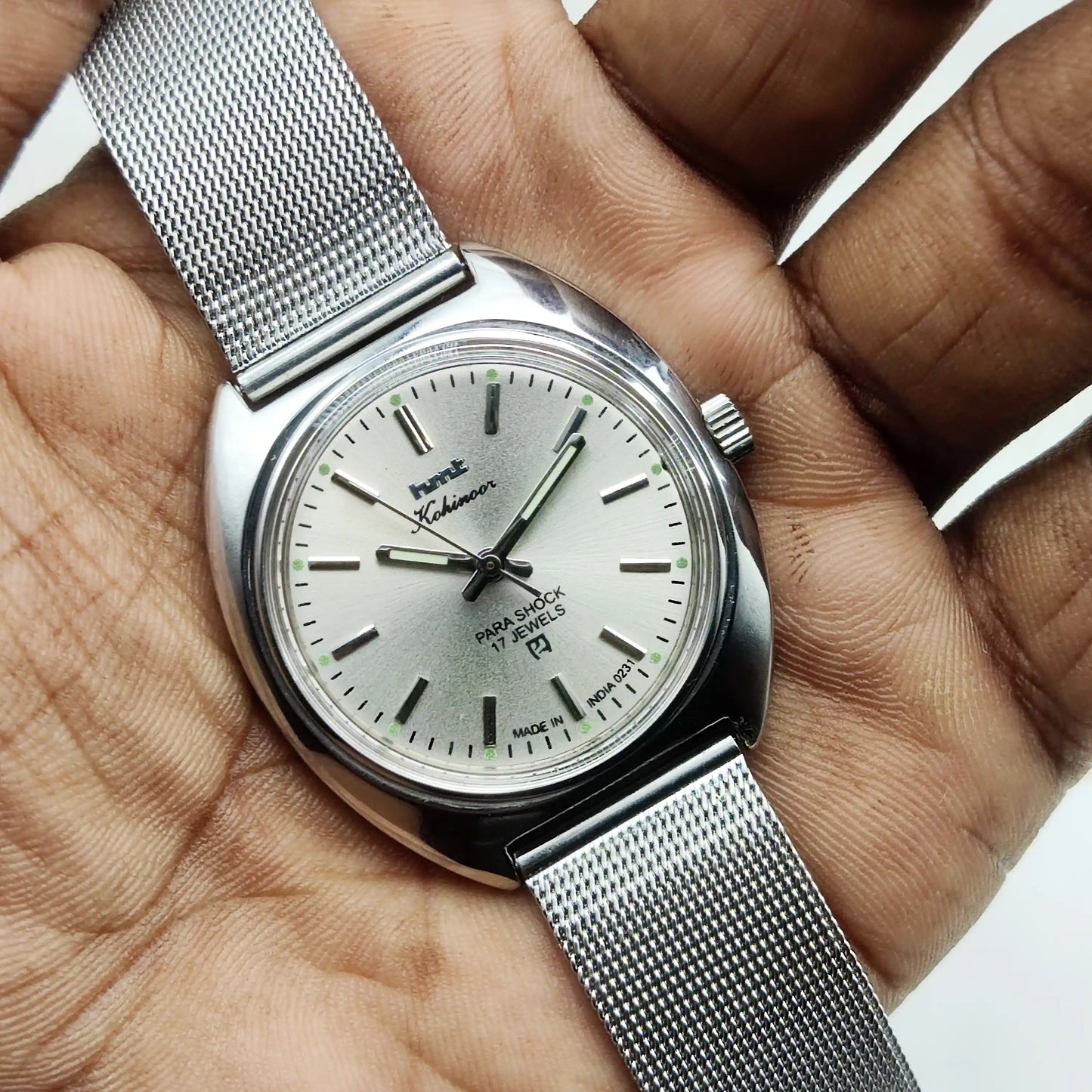 HMT Kohinoor Gray Dial 17 Jewels Stick Indices Watch