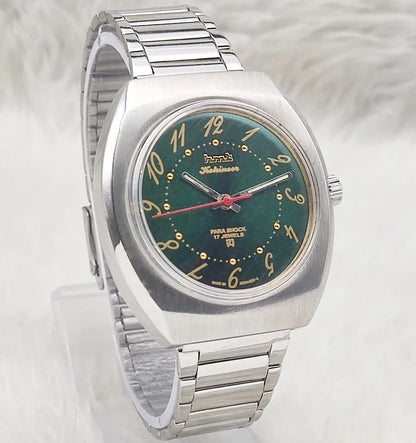 HMT Kohinoor Handwinding Watch with 17 Jewels and Greenish Dial