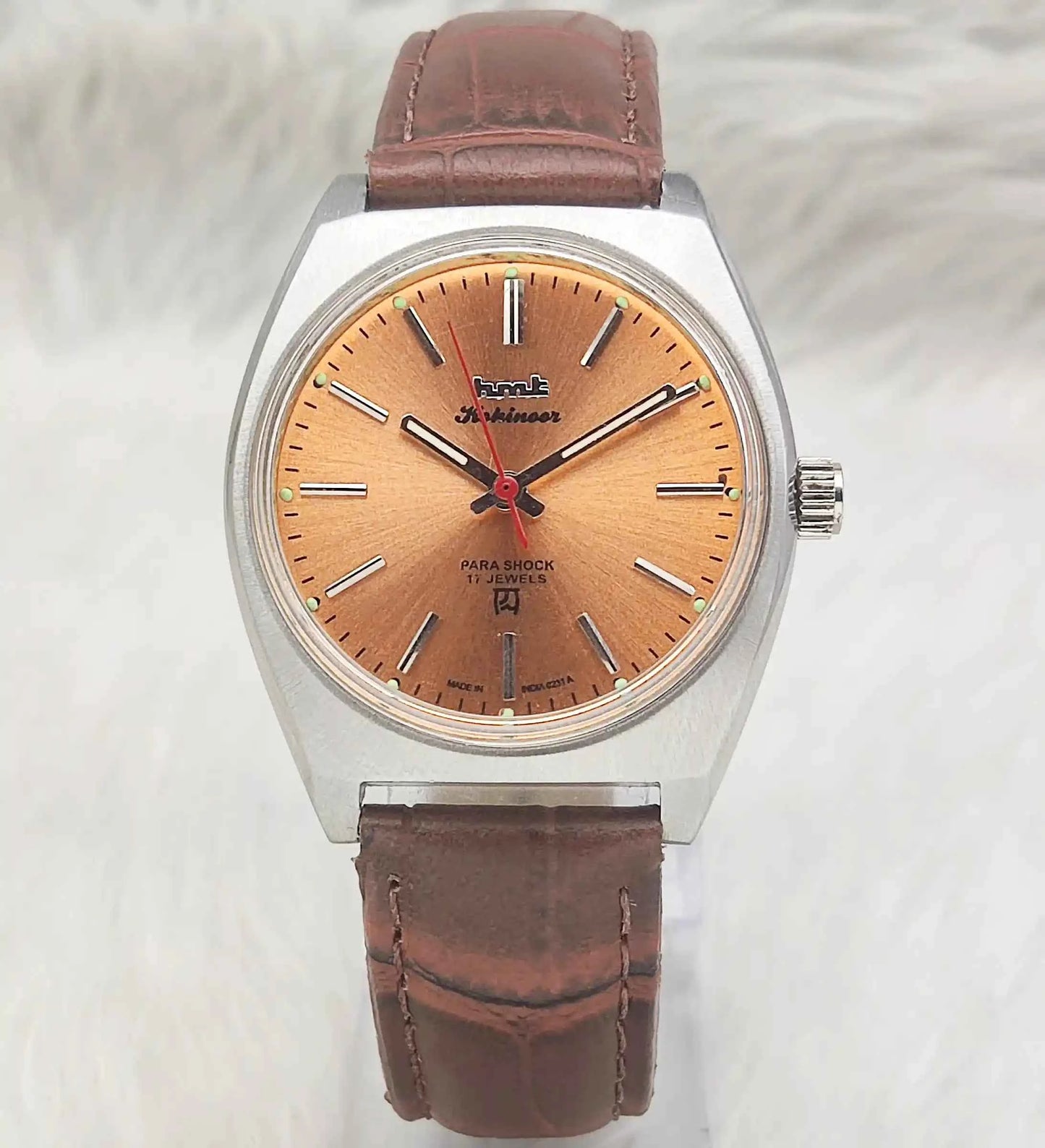 HMT Kohinoor Handwinding Yellow Dial 17 Jewels Men's Watch