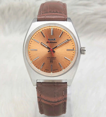 HMT Kohinoor Handwinding Yellow Dial 17 Jewels Men's Watch