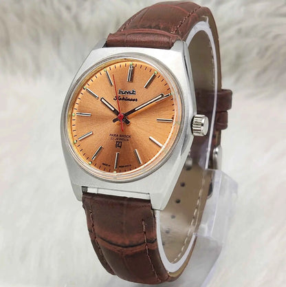HMT Kohinoor Handwinding Yellow Dial 17 Jewels Men's Watch