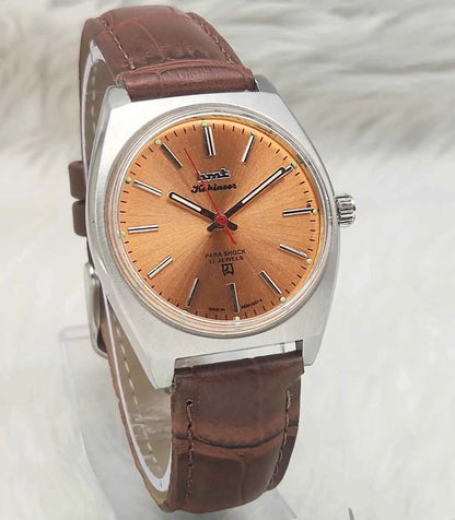 HMT Kohinoor Handwinding Yellow Dial 17 Jewels Men's Watch
