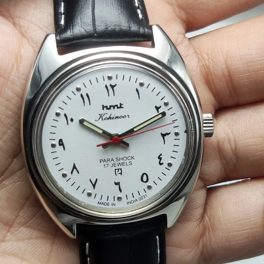 HMT Kohinoor 17 Jewels Handwinding Watch Arabic Numerals White Dial