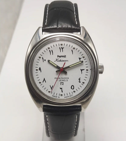HMT Kohinoor 17 Jewels Handwinding Watch Arabic Numerals White Dial