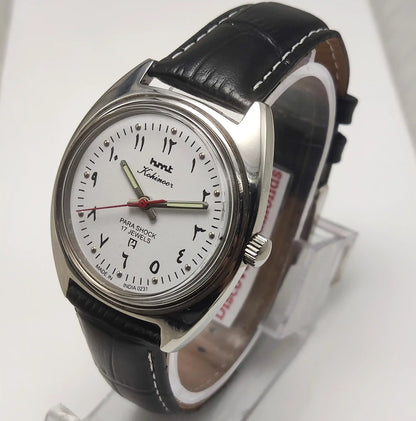 HMT Kohinoor 17 Jewels Handwinding Watch Arabic Numerals White Dial