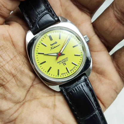 HMT Kohinoor Mechanical Watch 17 Jewels, Stick Indices, Black Dial, Handwinding Movement
