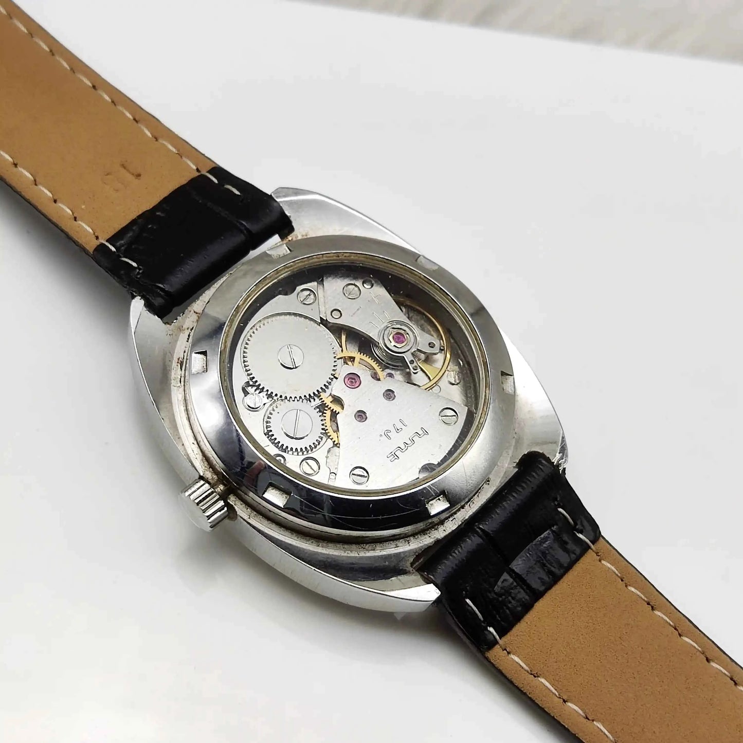 HMT Kohinoor Mechanical Watch 17 Jewels, Stick Indices, Black Dial, Handwinding Movement