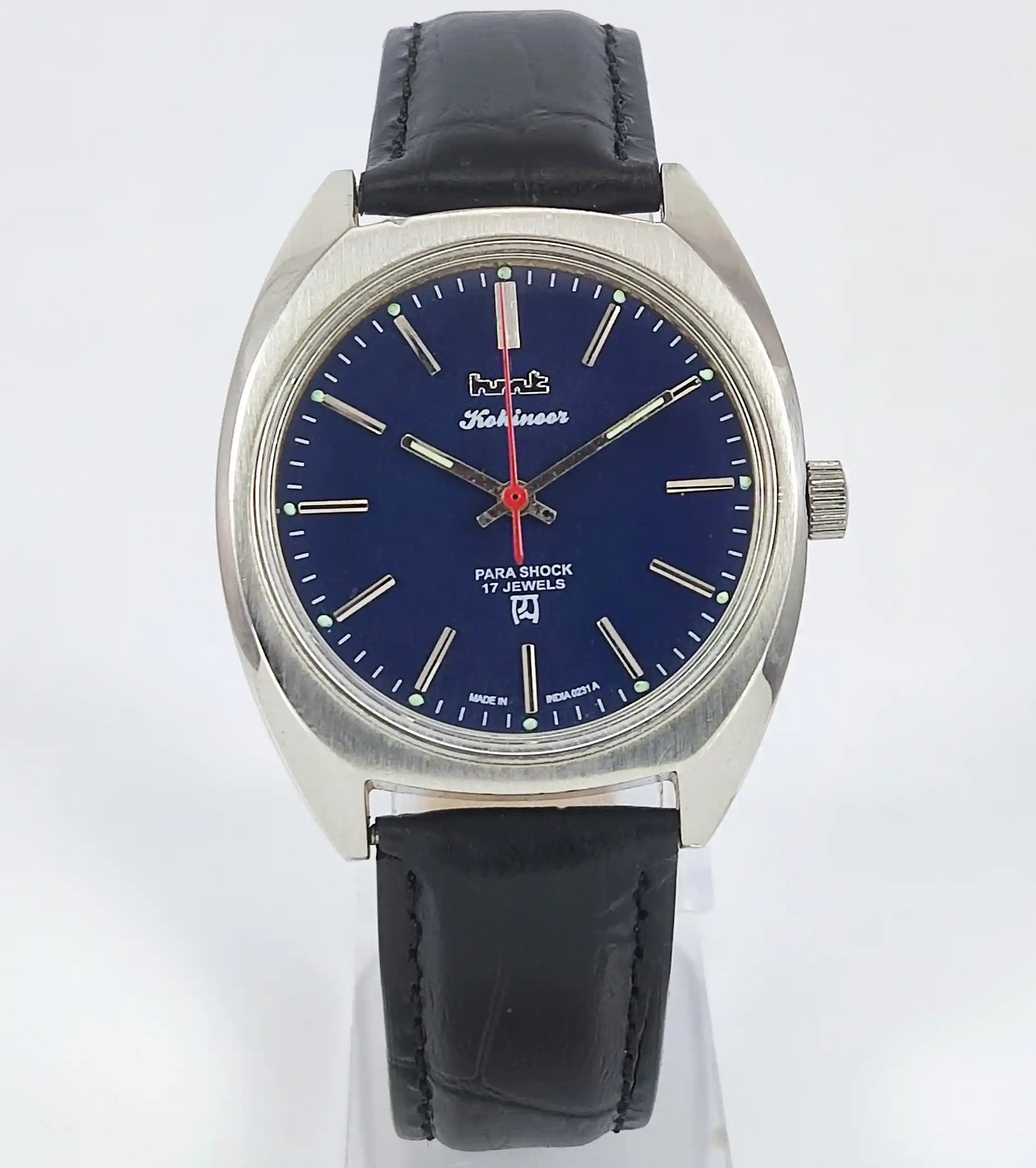 HMT Kohinoor Para Shock 17 Jewels Blue Dial Handwinding Discover-Diamonds