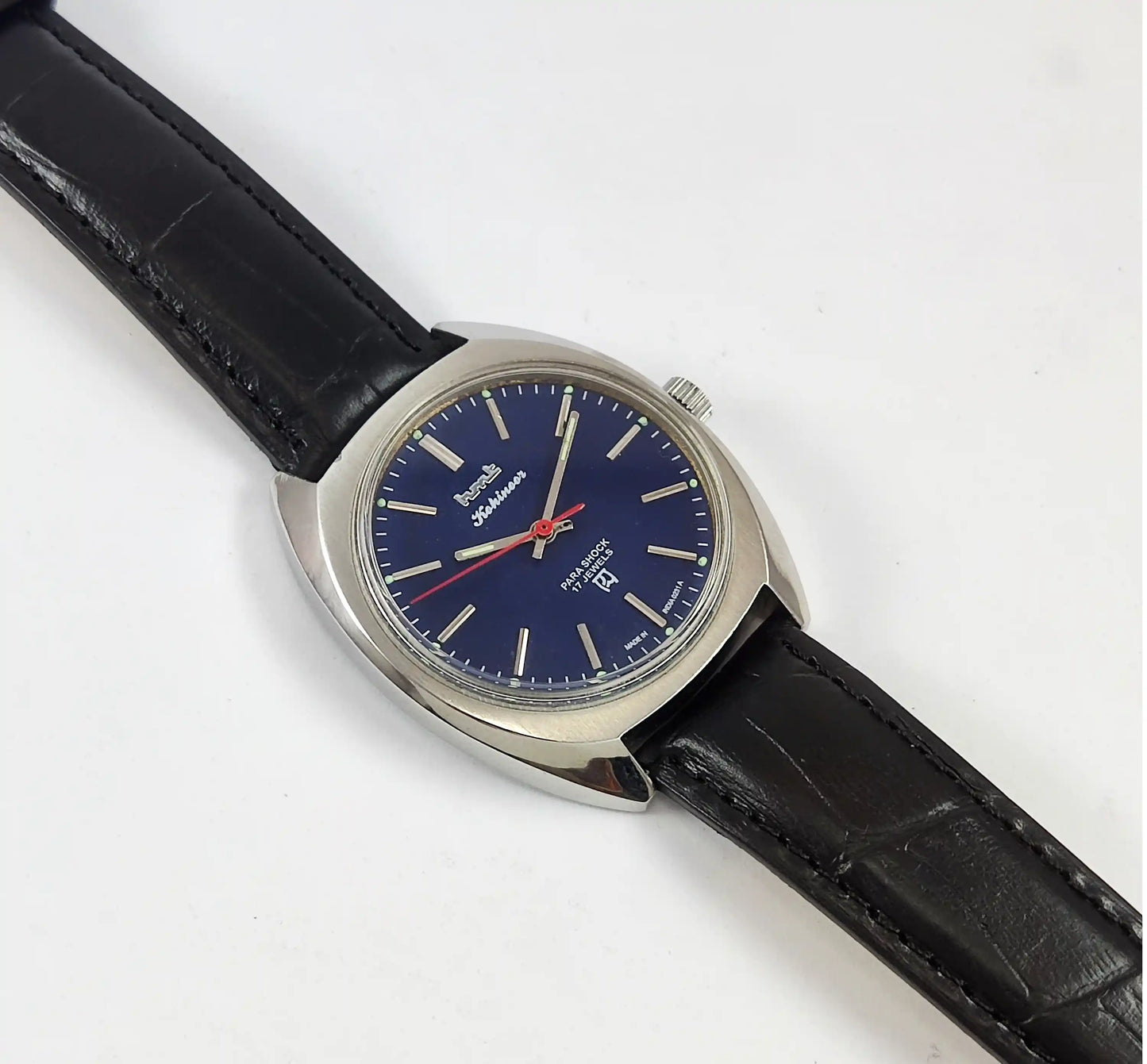 HMT Kohinoor Para Shock 17 Jewels Blue Dial Handwinding Discover-Diamonds
