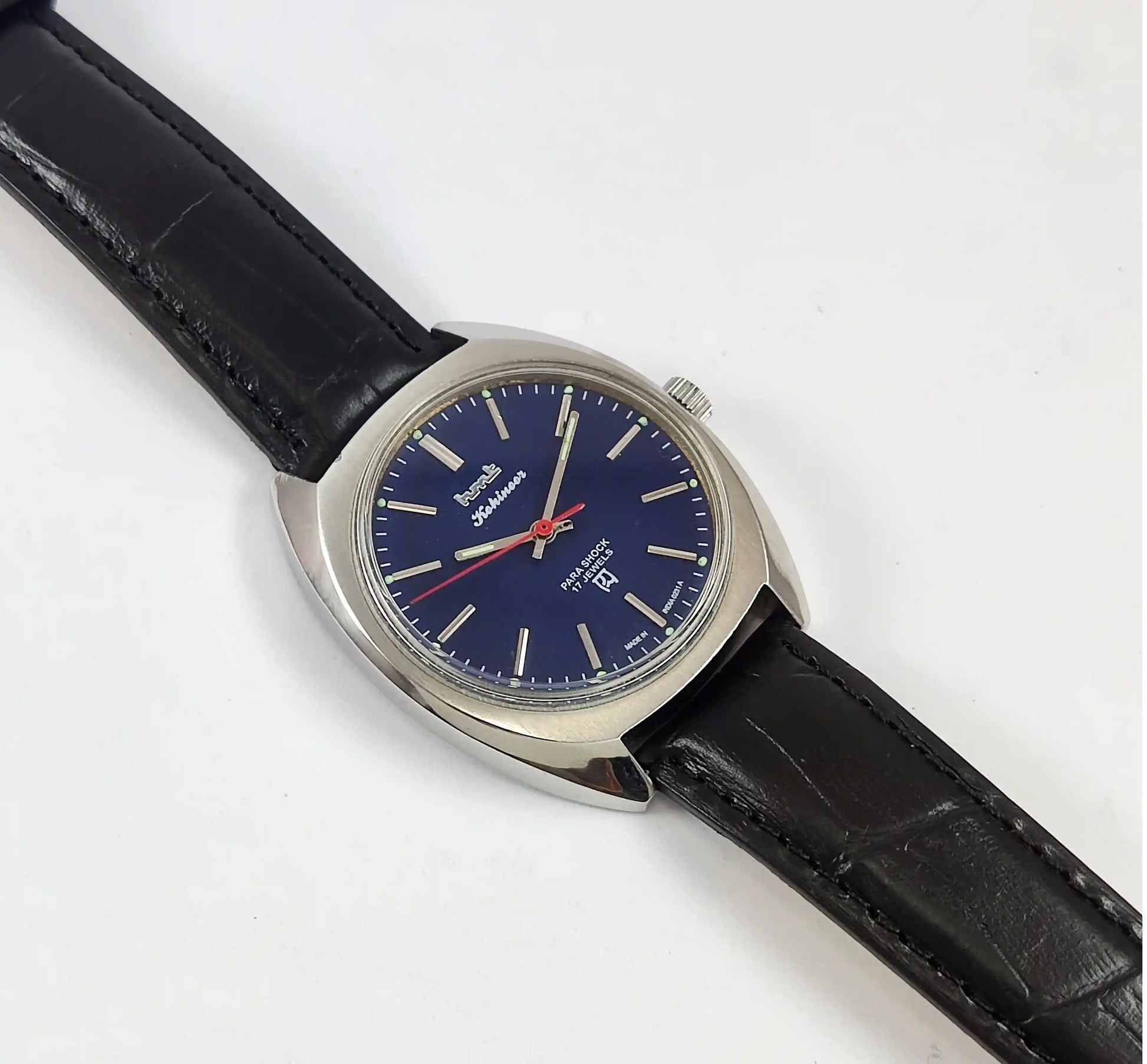 HMT Kohinoor Para Shock 17 Jewels Blue Dial Handwinding Discover-Diamonds