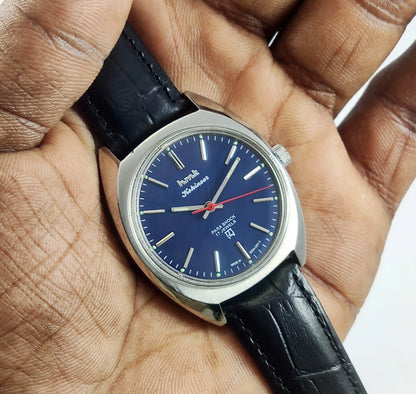 HMT Kohinoor Para Shock 17 Jewels Blue Dial Handwinding Discover-Diamonds
