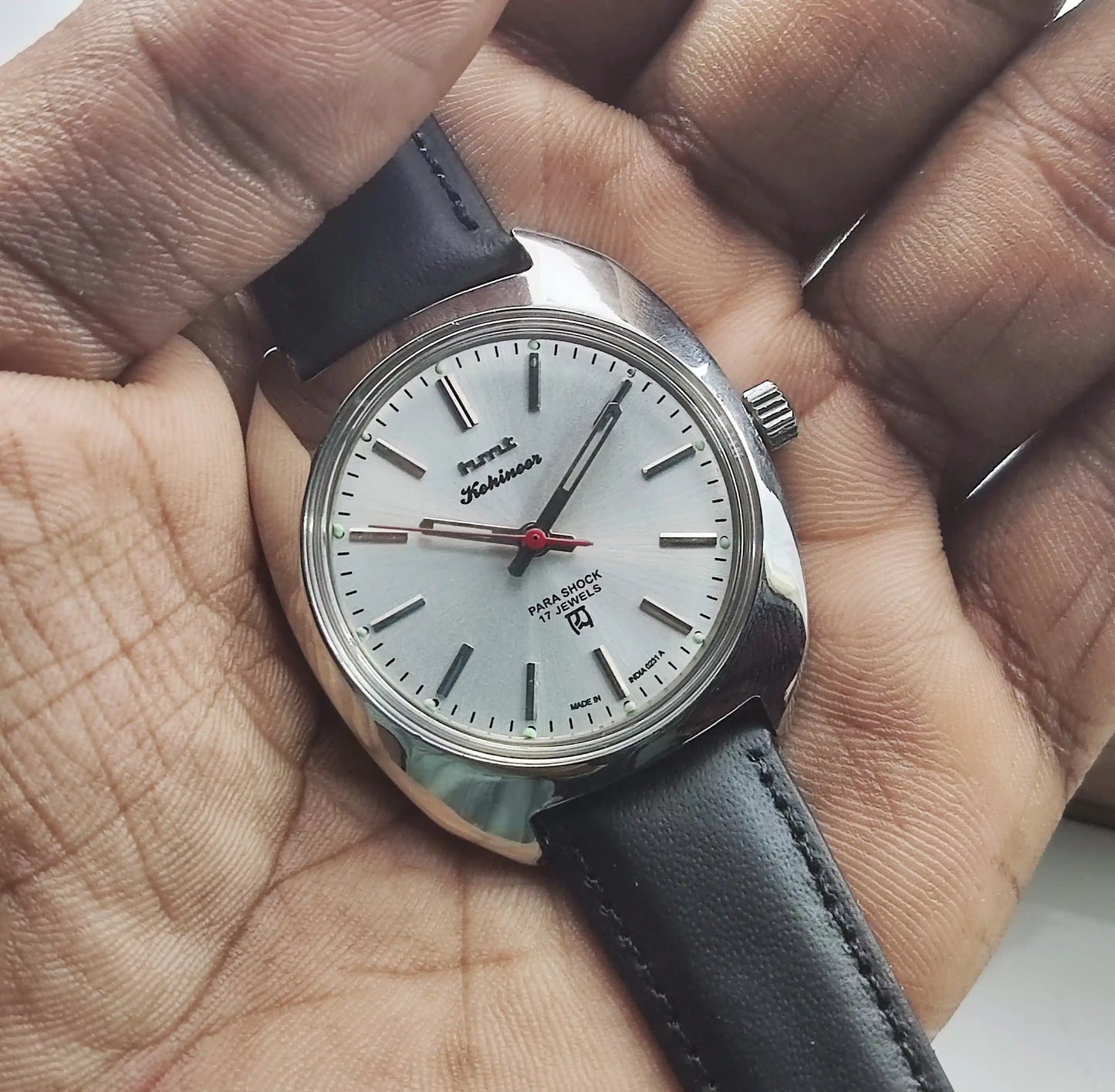 HMT Kohinoor Para Shock Silver Dial 17 Jewels Watch