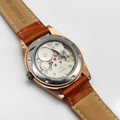 HMT Kohinoor Peacock Blue Dial Watch - 17 Jewels Men's Handwinding Timepiece Transparent Back